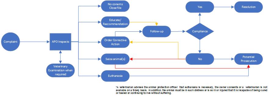 Animal Welfare Complaint flow chart
