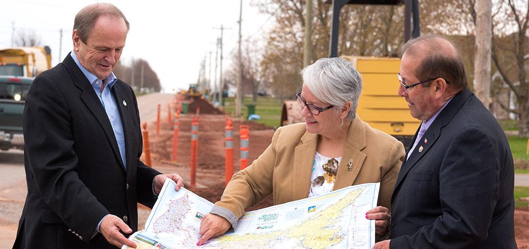 MP for Egmont Robert Morrissey, Minister Paula Biggar and Minister Sonny Gallant.